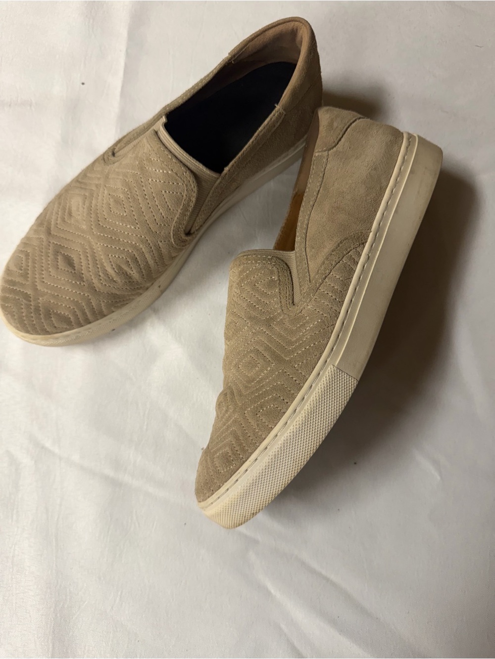 Trask Women's Beige Suede Slip-On Loafers